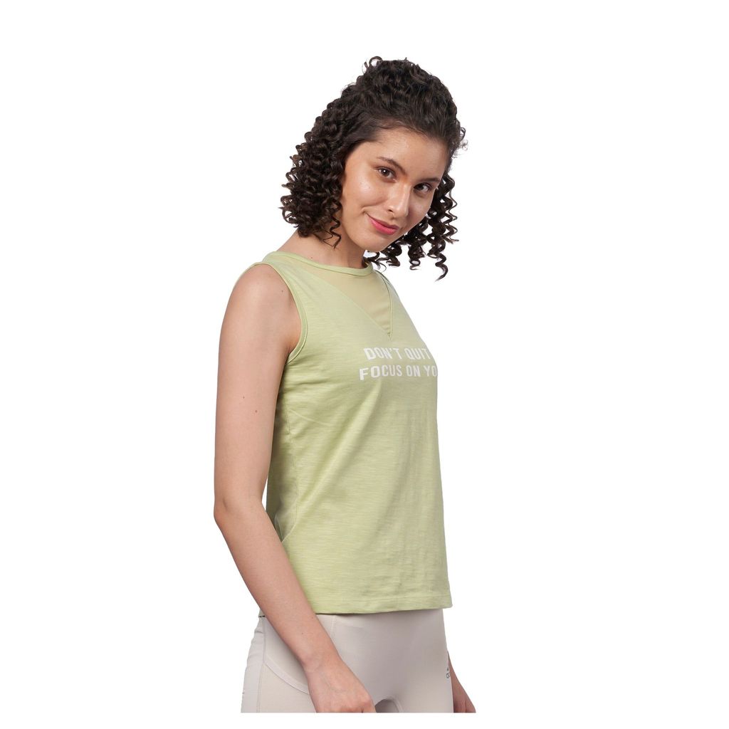 DOMIN8 Women's 100% Cotton Tank Top with Double Neckline at Front