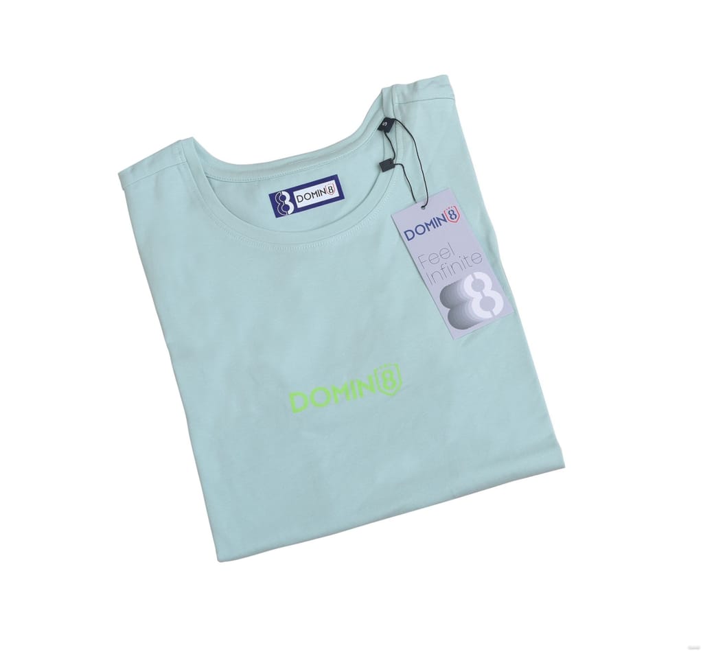 DOMIN8 Women's 95% Organic Crop top with Printed Sleeve Stripe