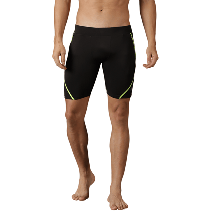 DOMIN8 Men's Elasticated cut & sew Swim Shorts with Zipper pocket