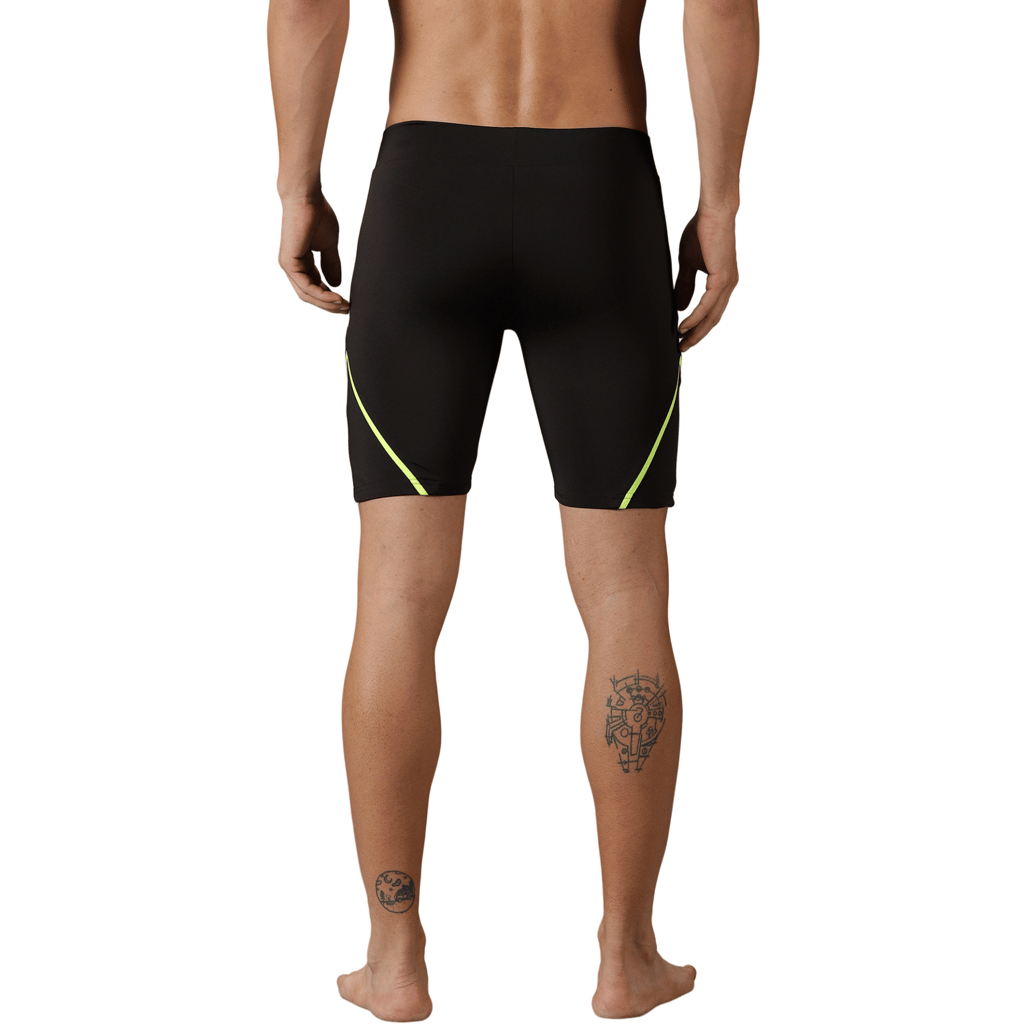 DOMIN8 Men's Elasticated cut & sew Swim Shorts with Zipper pocket