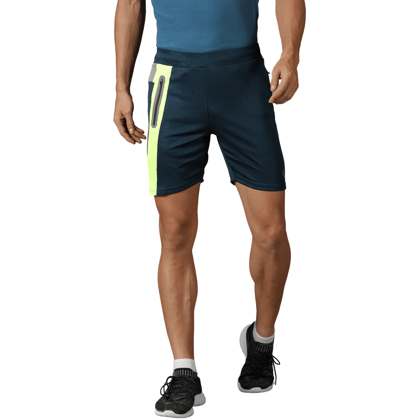 DOMIN8 Men's Elasticated cut & sew training shorts with zipper pocket
