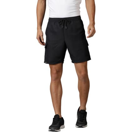 DOMIN8  Men's Branded Drawstring waist solid training Shorts with patch pockets