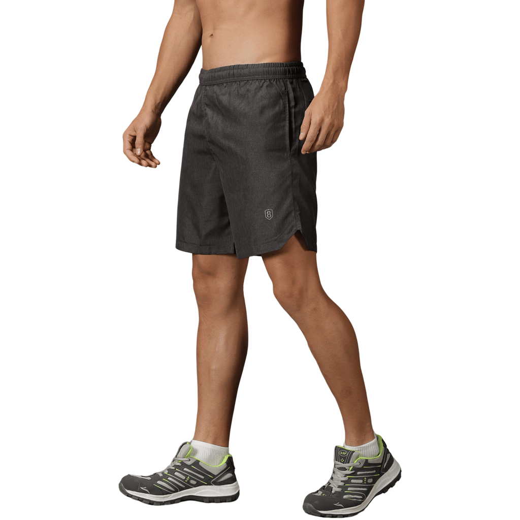 DOMIN8 Men's Elasticated solid training shorts with Zipper pockets