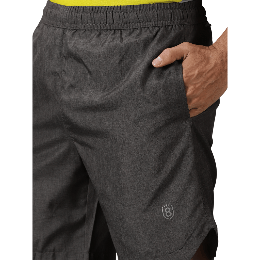 DOMIN8 Men's Elasticated solid training shorts with Zipper pockets