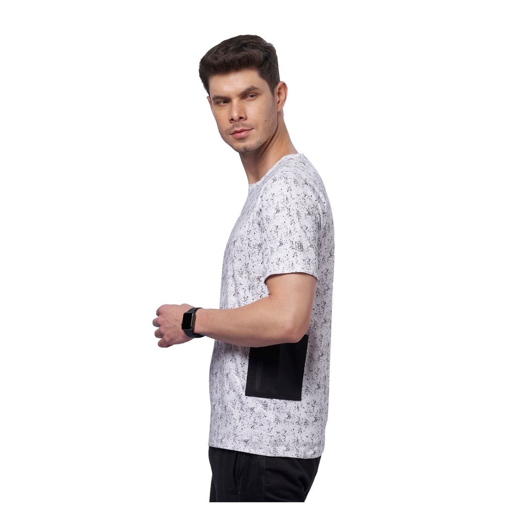 DOMIN8 Men's Boxy Outdoor T-Shirt with Side Nylon Patch Pocket