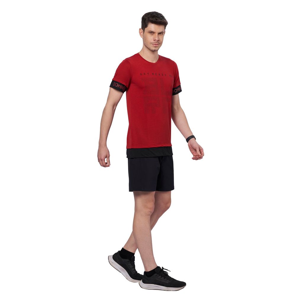 DOMIN8 Men's HD Chest Print Outdoor Oversized T-Shirt