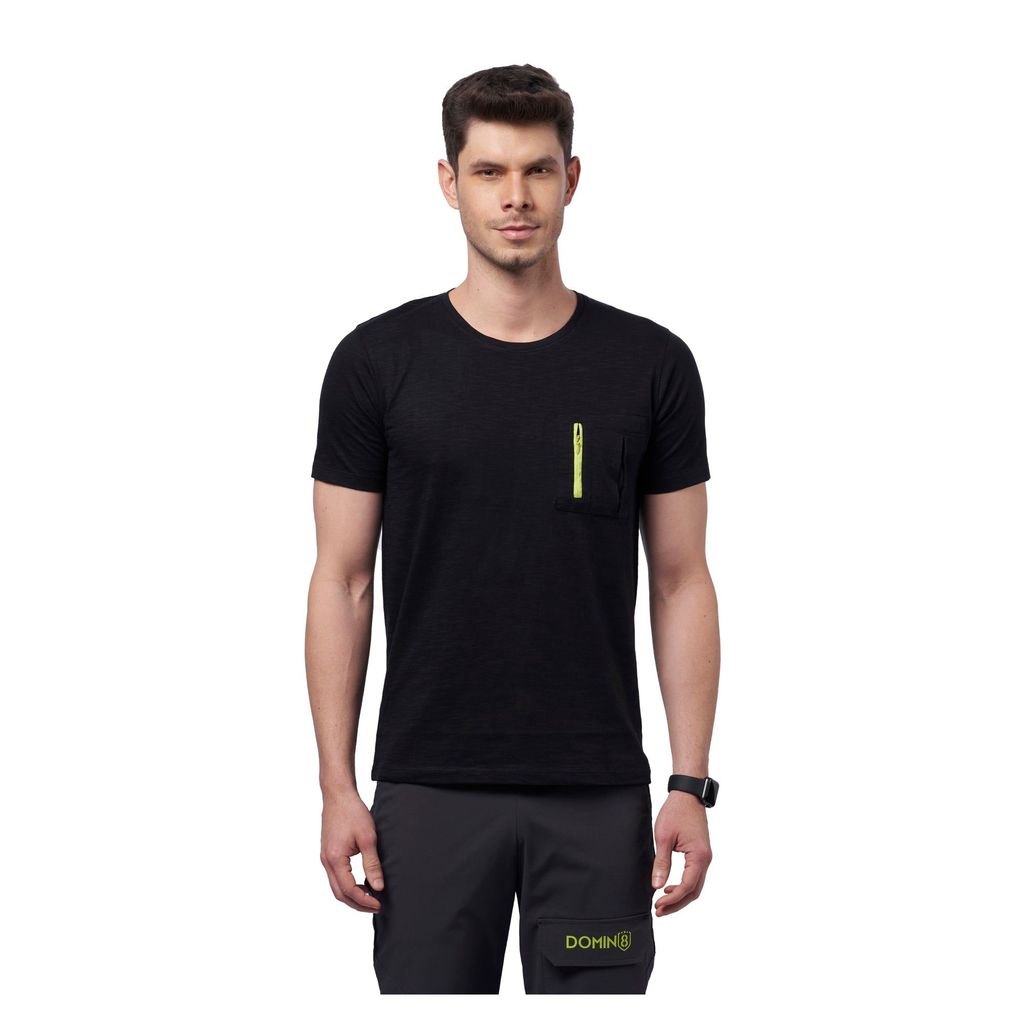 DOMIN8 Men's Outdoor T-Shirt with Nylon Zipped Pocket
