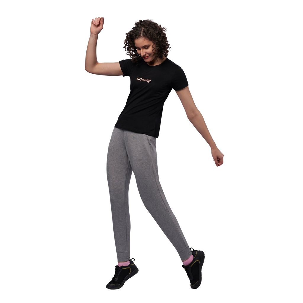 DOMIN8 Women's chest metallic branded Couple T-Shirt