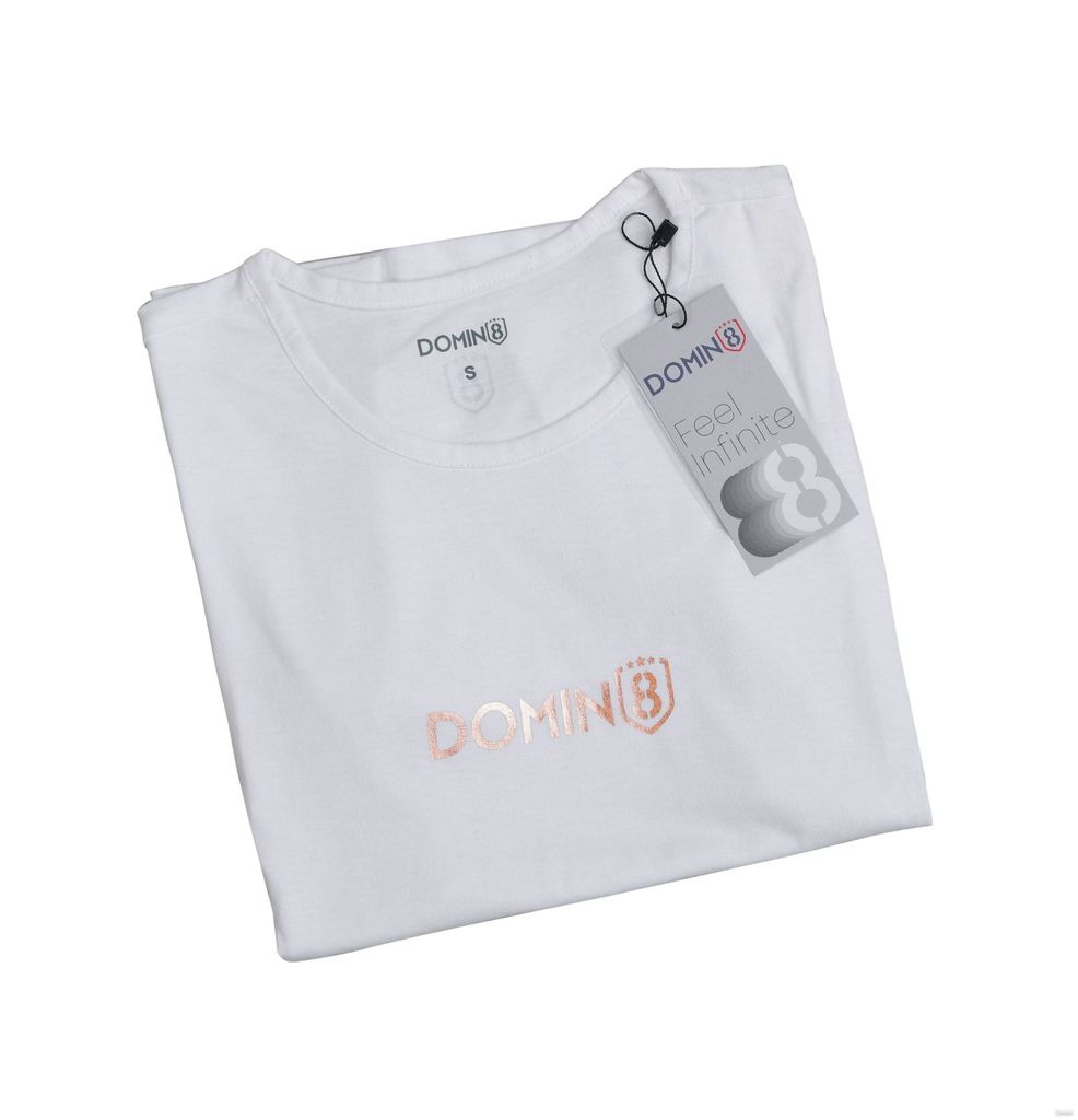 DOMIN8 Women's chest metallic branded Couple T-Shirt