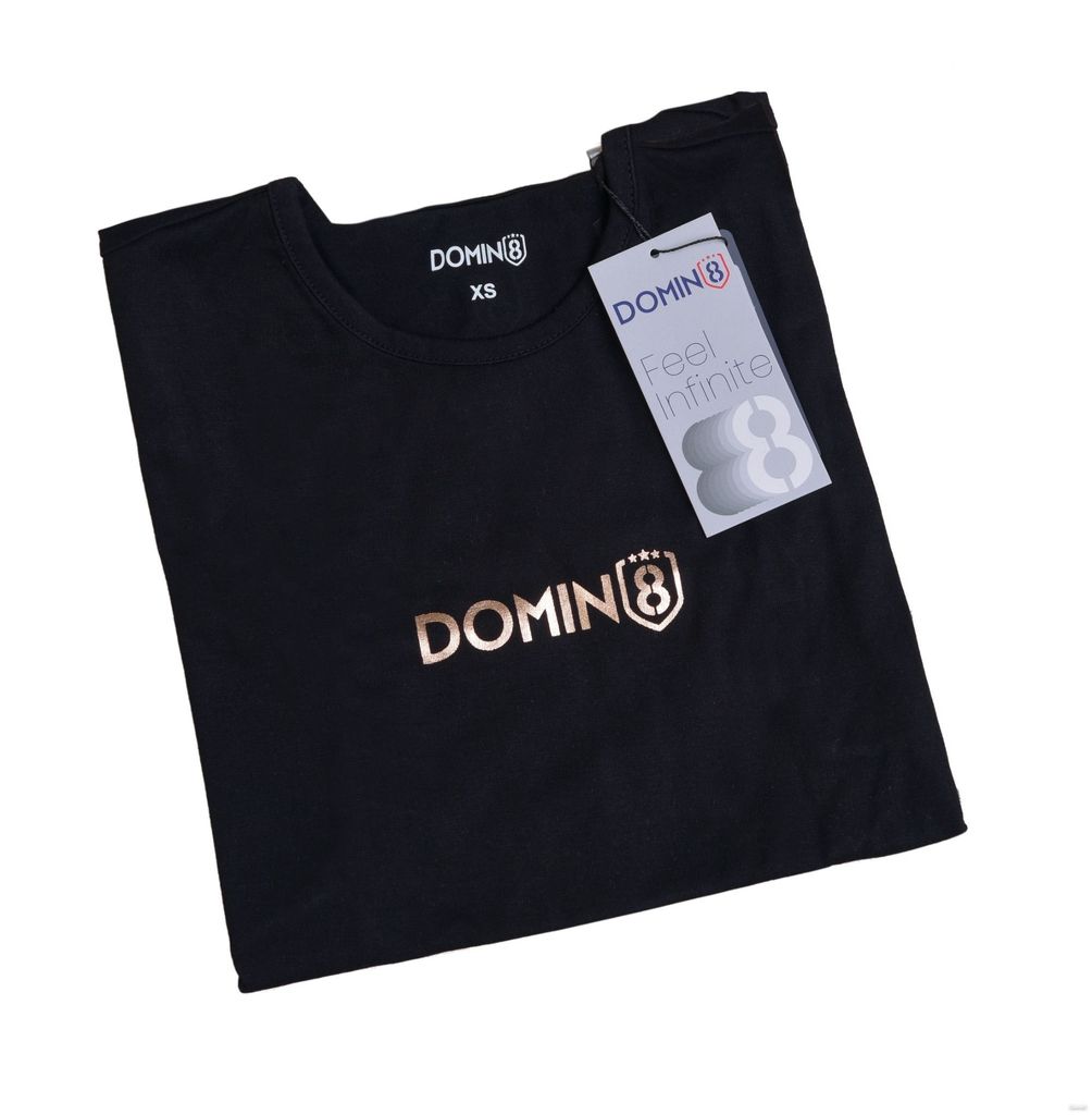 DOMIN8 Women's chest metallic branded Couple T-Shirt