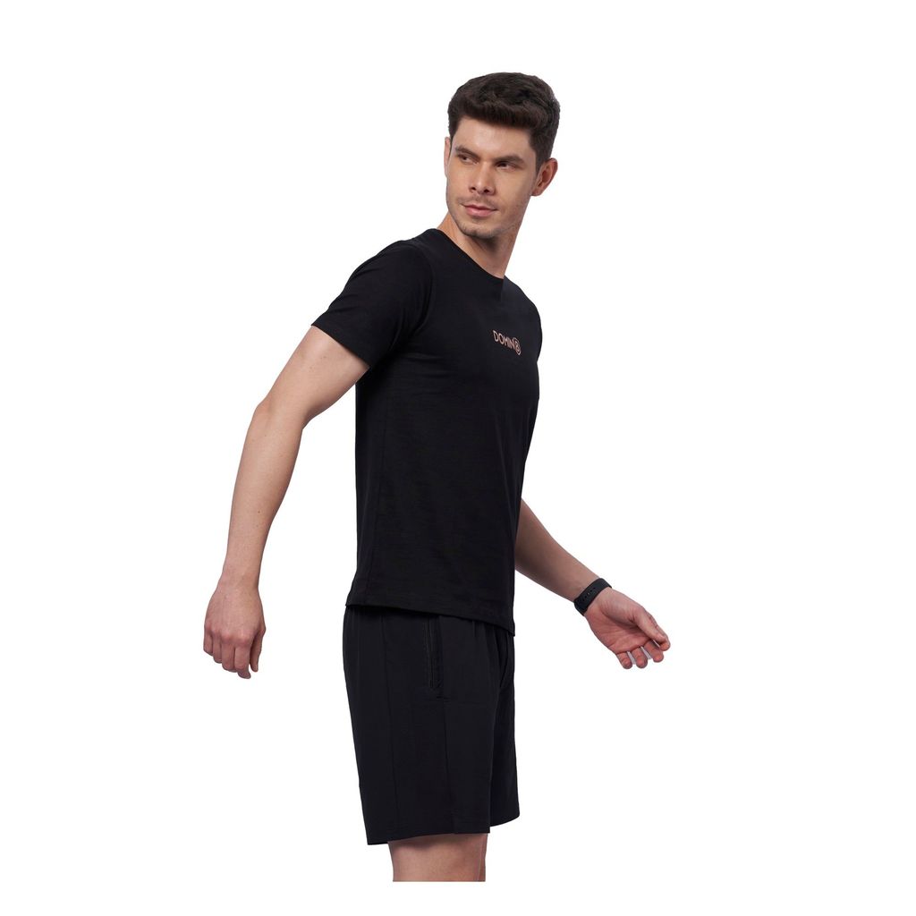 DOMIN8 Men's chest metallic branded Couple T-Shirt