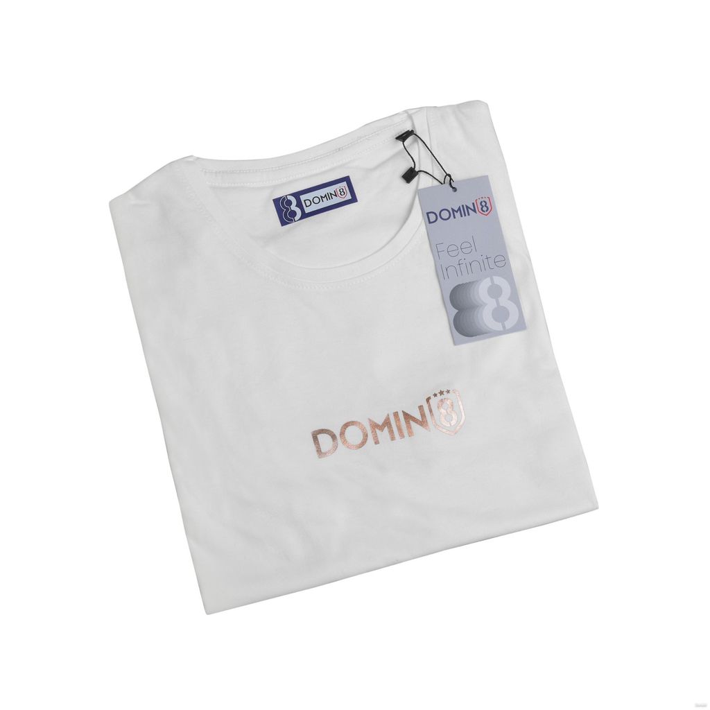 DOMIN8 Men's chest metallic branded Couple T-Shirt