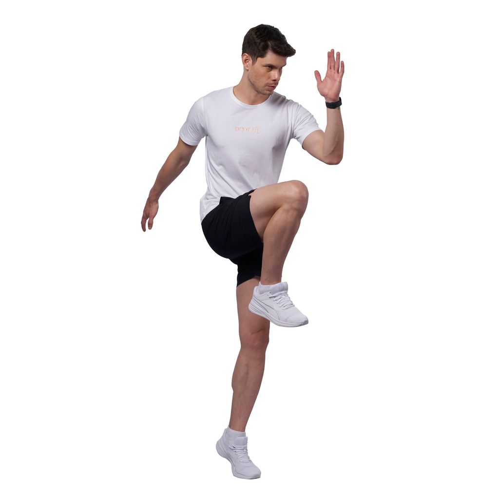 DOMIN8 Men's chest metallic branded Couple T-Shirt