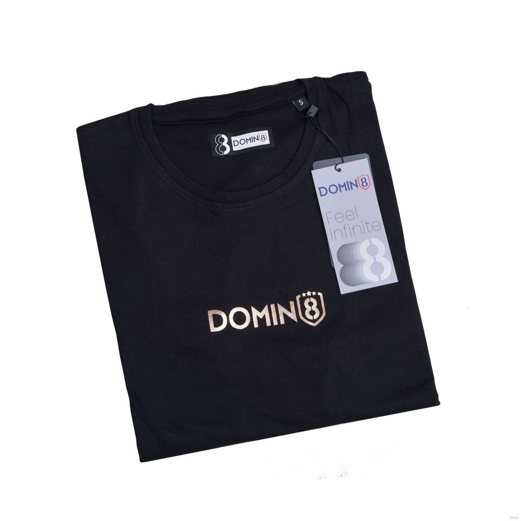 DOMIN8 Men's chest metallic branded Couple T-Shirt