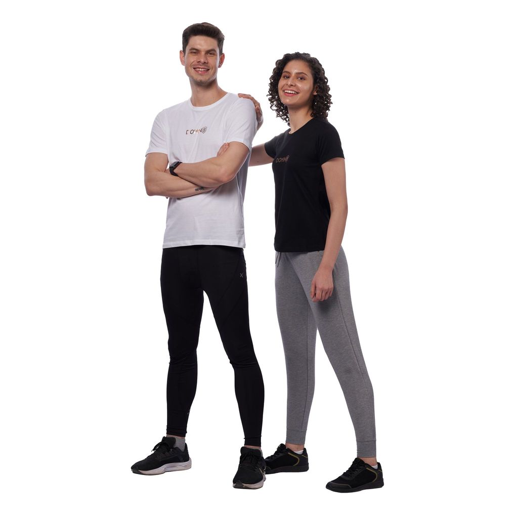 DOMIN8 Men's chest metallic branded Couple T-Shirt