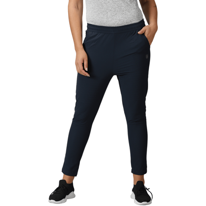 DOMIN8 Women's Drawstring waist Solid Training Track Pants with Stitch Line Panel