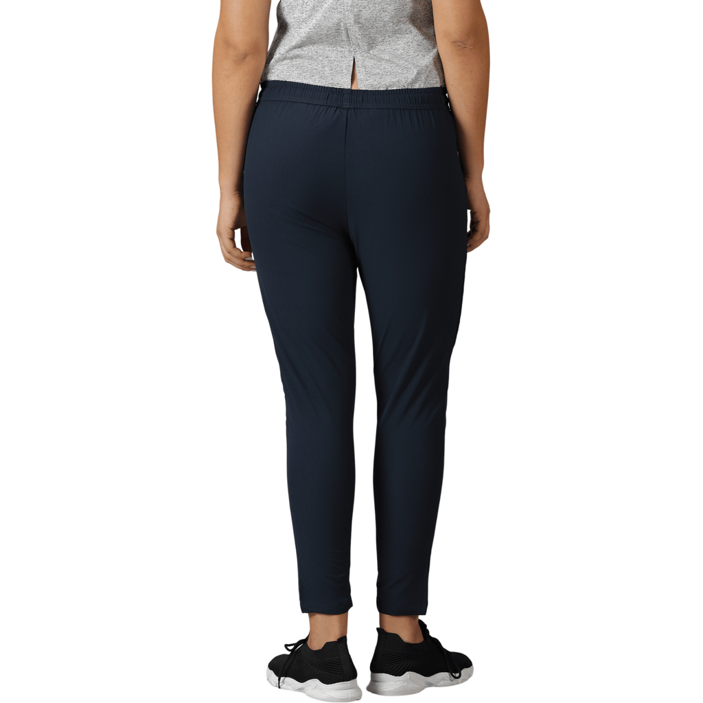 DOMIN8 Women's Drawstring waist Solid Training Track Pants with Stitch Line Panel