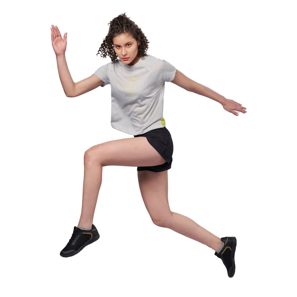 DOMIN8 Women's Criss Cross Back Raglan Sleeve Training top