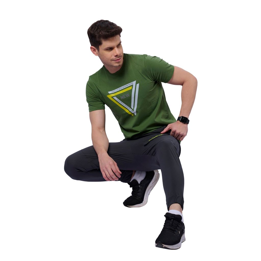 DOMIN8 Men's 95% Organic Chest Printed T-Shirt for Running/Training/ Gym workout/sports