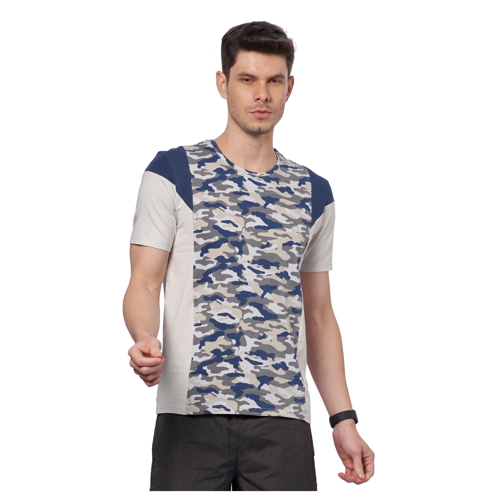 DOMIN8 Men's Camouflage Three Panel 95% Organic Training Outdoor T-Shirt