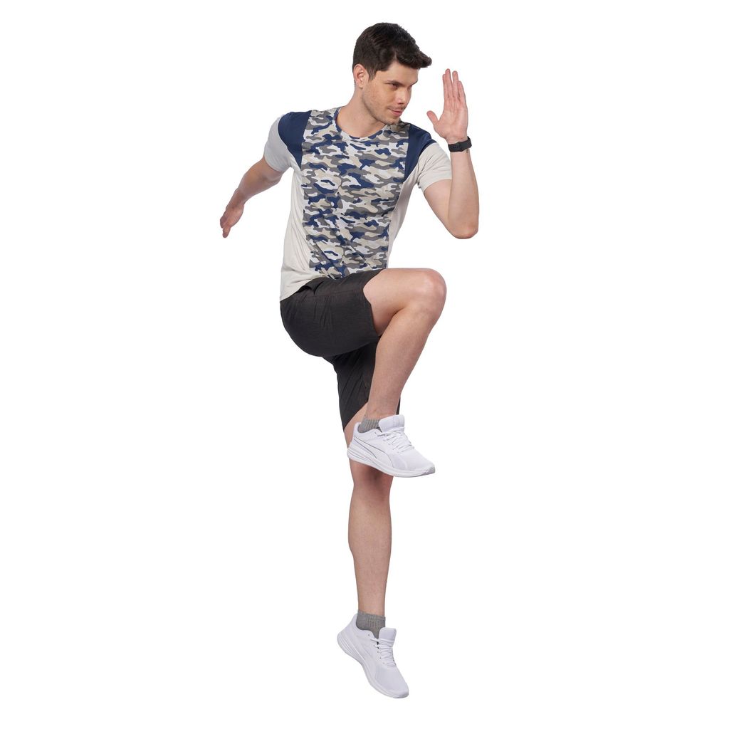 DOMIN8 Men's Camouflage Three Panel 95% Organic Training Outdoor T-Shirt