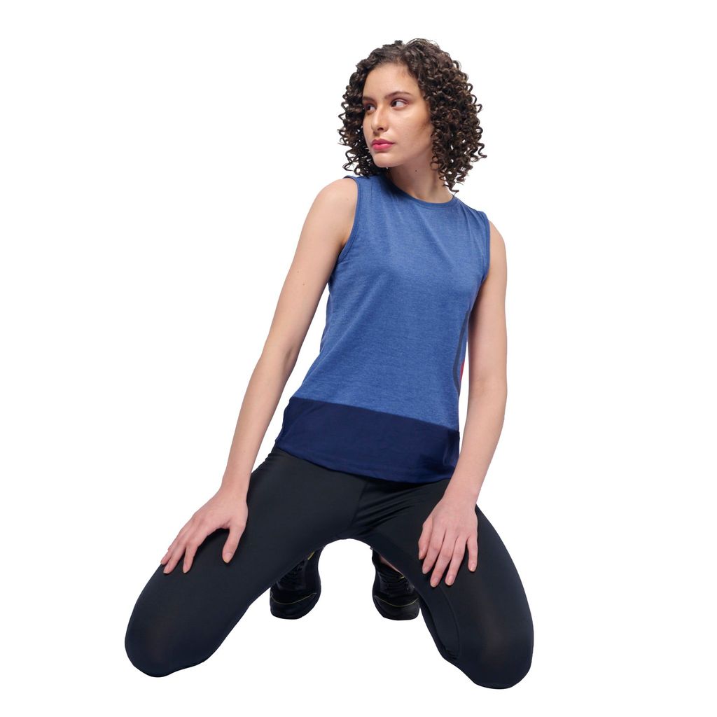 DOMIN8 Women's Training Tank Top with Cut Out mesh at Bottom