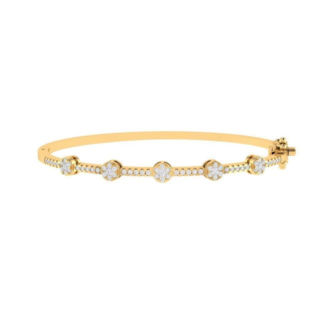 Trice Signature White and Fancy Yellow Gold Diamond bangle SC550218878Z18 -  Trice Jewelers
