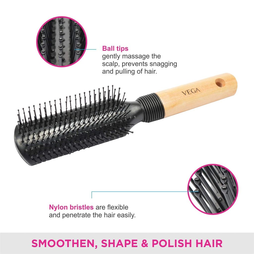 Vega Professional Flat Paddle Hair Brush- E8-FB