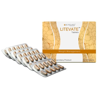Bio Resurge Life Litevate Tablet for weight Management and weight loss, faster metabolism and reduced water retention (Pack of 1, 60 Tablets)