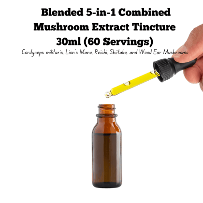 Blended 5-in-1 Combined Mushroom Extract Tincture 30ml (60 Servings)