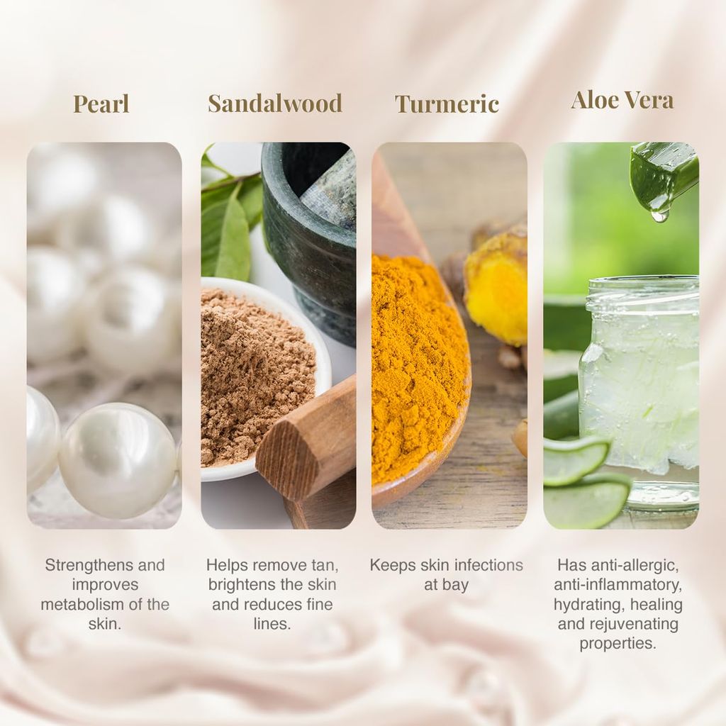 VLCC Pearl Facial Kit - 60 g | Luminous and Radiant Skin | At Home Facial with Pearl Extracts, Sandalwood, Turmeric & Aloe Vera | Tan Removal Facial Kit.