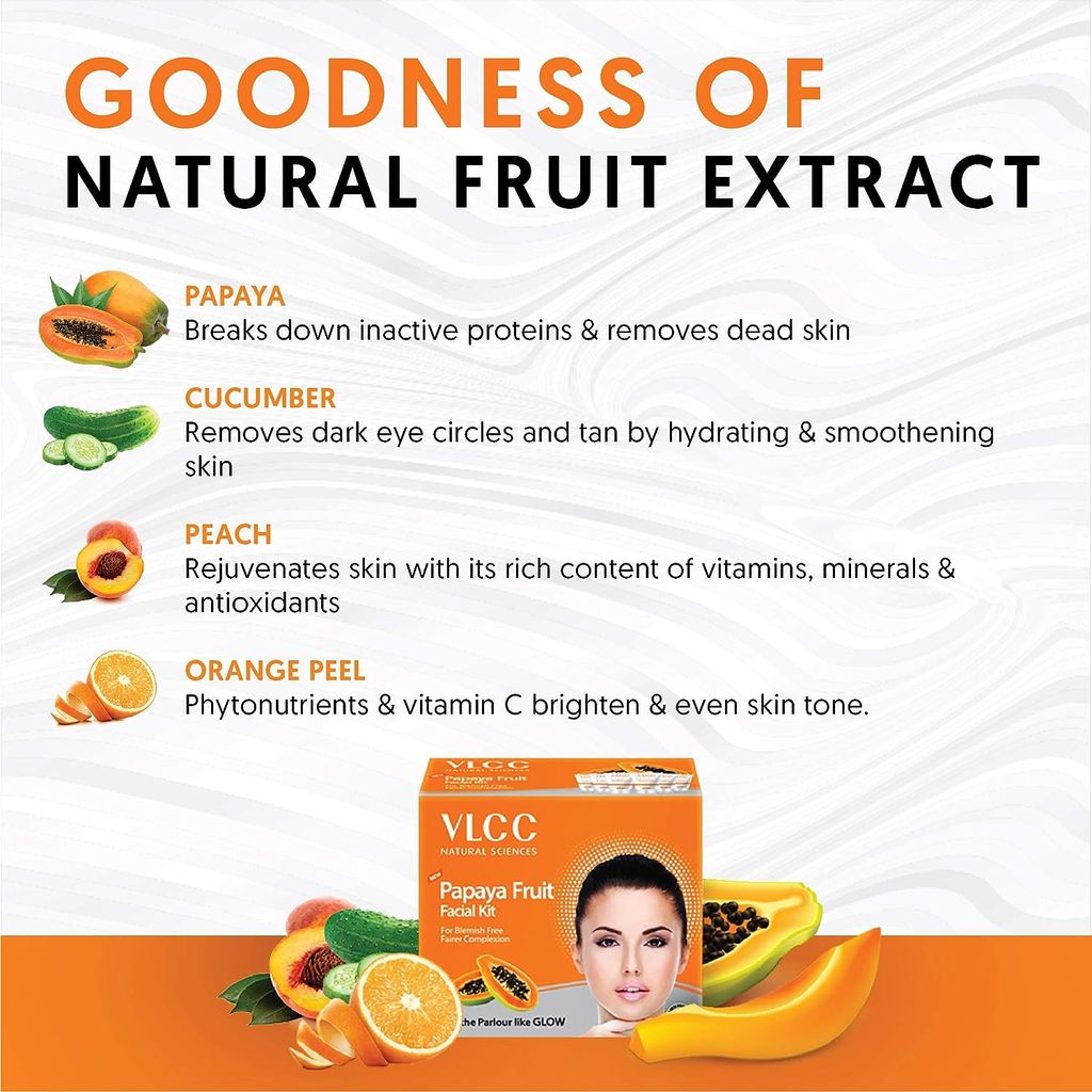 VLCC Papaya Fruit Single Facial Kit - 60 g