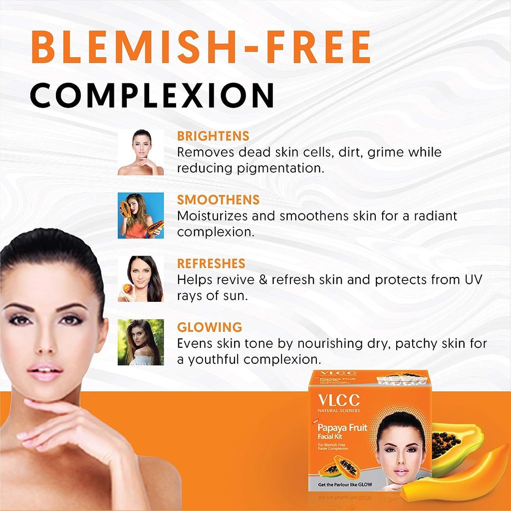 VLCC Papaya Fruit Single Facial Kit - 60 g