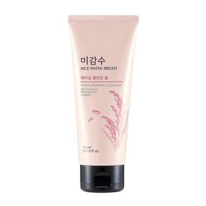 The Face Shop Rice Water Bright Cleansing Foam 100 Ml | Face Wash For Glowing Skin | Cleanser For Uneven Skin Tone | Korean Skin Care Products For All Skin Types