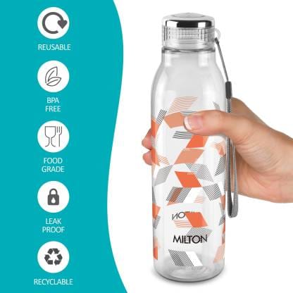 MILTON Helix Bottle 1000 Each 1000 ml Bottle  (Pack of 3, Orange, Plastic)