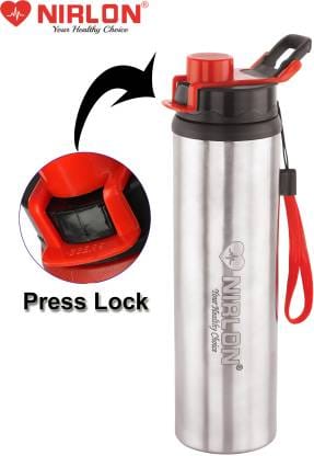 NIRLON Tranzy Sipper Stainless Steel Single Wall Water Bottle 900 ml Bottle  (Pack of 2, Silver, Steel)