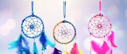 Dream Cacher Wall Hanging Handmade Wall Art for Bedrooms,office,Balcony,Outdoors,Garden,PACK OF 3