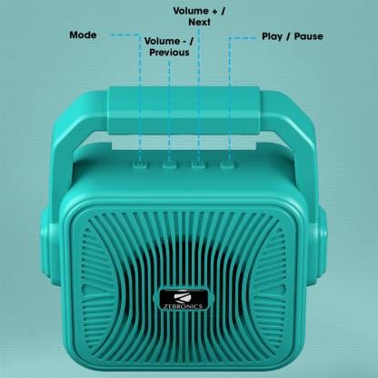 ZEB-COUNTY 2 Portable TWS Wireless Speaker,10h* Playback with FM Radio 3 W Bluetooth Speaker  (Blue, Mono Channel)