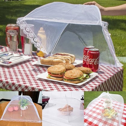 FOOD COVERS MESH NET KITCHEN UMBRELLA PRACTICAL HOME USING FOOD COVER (MULTICOLOUR)