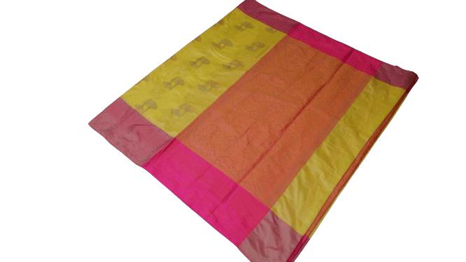 Silks yellow Pure Handloom Saree