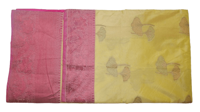 Silks yellow Pure Handloom Saree