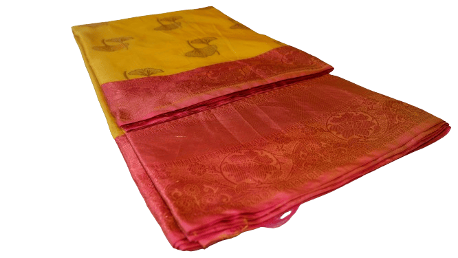 Silks yellow Pure Handloom Saree