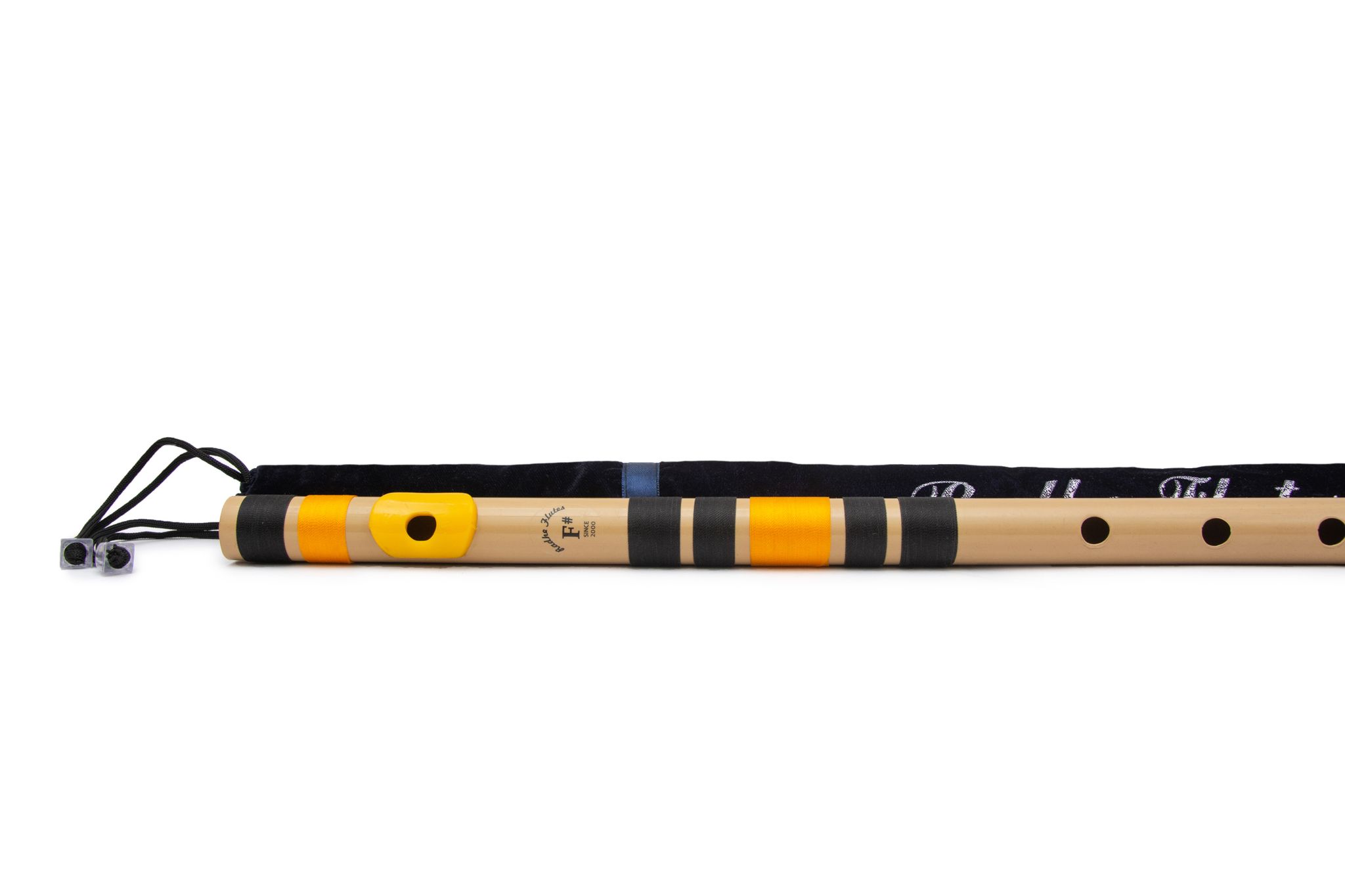 Radhe Flutes PVC Fiber F Sharp Bansuri Base Octave LEFT Handed With VELVET COVER