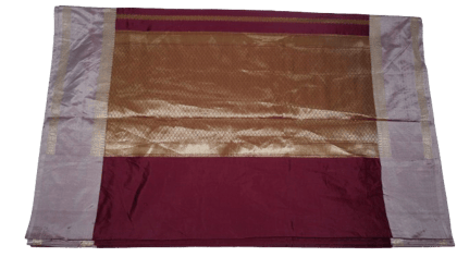 Tussar Silk Handloom Saree Double Sided Temple Border Woven Pallu