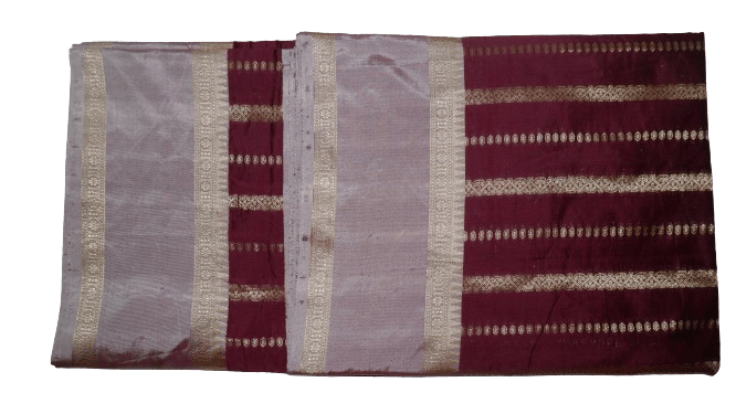 Tussar Silk Handloom Saree Double Sided Temple Border Woven Pallu