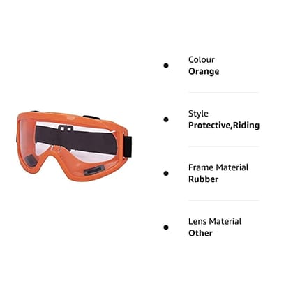 Style Eva Motorbike ATV/Dirt Bike Racing Transparent Goggles with Adjustable Strap Sunglasses (Orange)