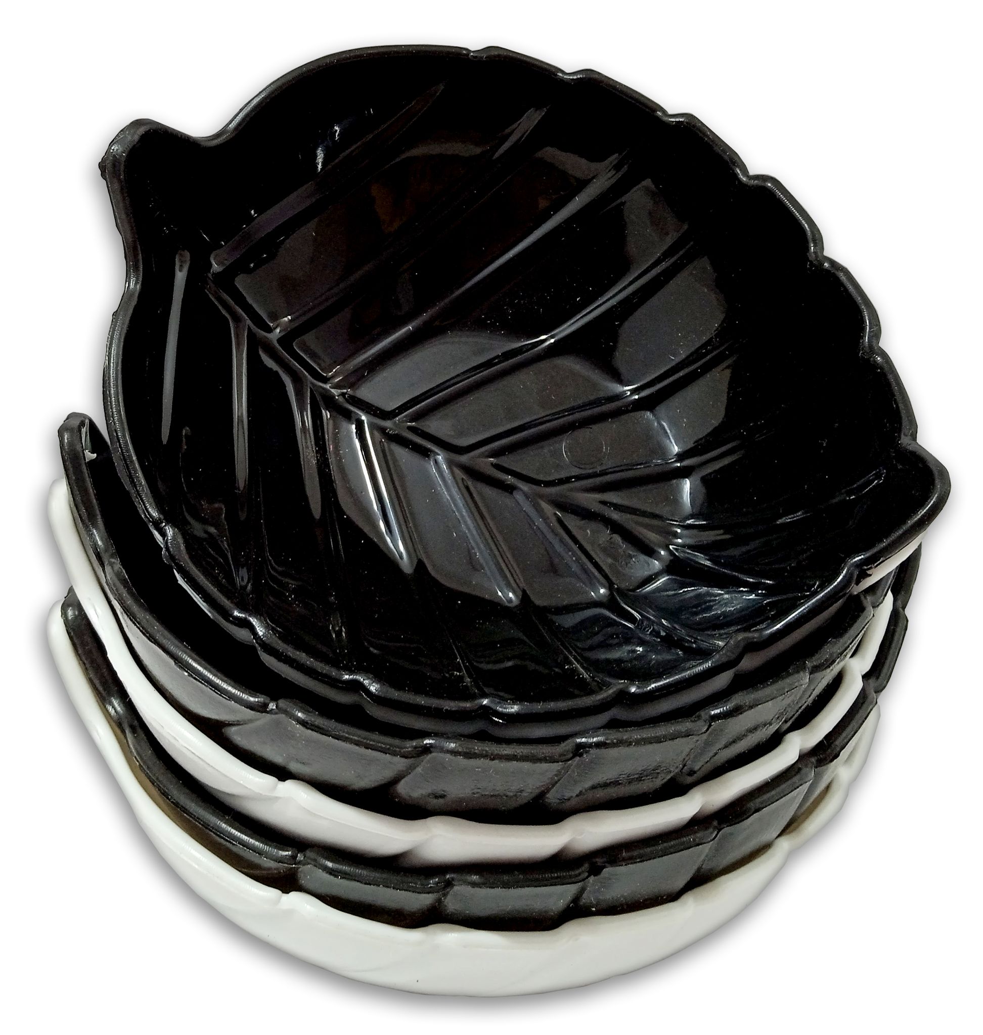 Inpro Stylish Designer Shape Plastic Bowls in Black White