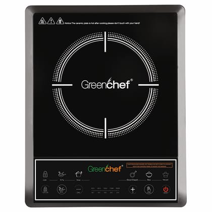Greenchef 2000 Watts Sparkle Induction Cooktop, Energy-saving, Push buttons, Black