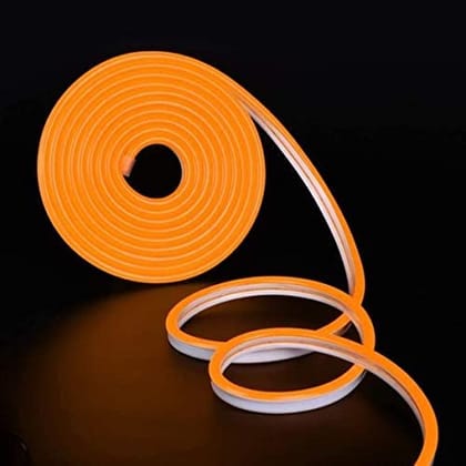 DAYBETTER� Neon Rope Light Silicon DC Light (5 Meter/16.4 Feet) or Indoor and Outdoor Flexible Waterproof Decorative Light with 12v DC Adapter Include- Orange | NW-A-12