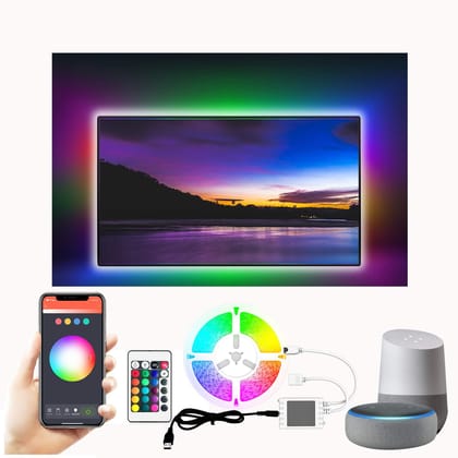 DAYBETTER TV LED Backlights, 9.8ft RGB TV LED Strip Lights Compatible with Alexa and Google Home, Sync to Music, APP Control for 46-60 inch TVs, PC Computer, Bedroom, USB Powered